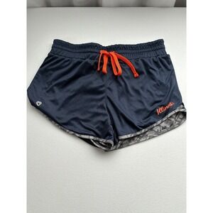 Fighting Illini Women's Athletic Running Shorts Navy Orange Tie Dye Reversible